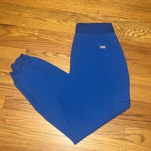 Figs Women's Royal Blue Zamora High Waisted - Petite Jogger Scrub Pants